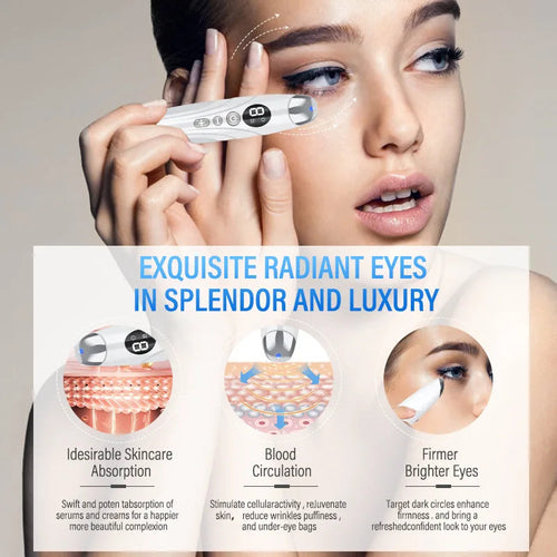 Electric Eye Massager Vibrating Beauty Device Color Light Heating